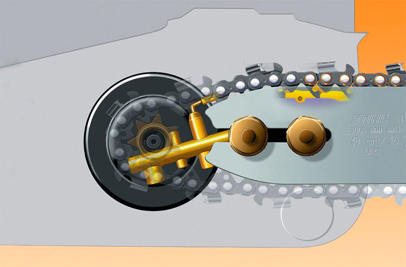 Sistema de lubricació per cadena de motoserra