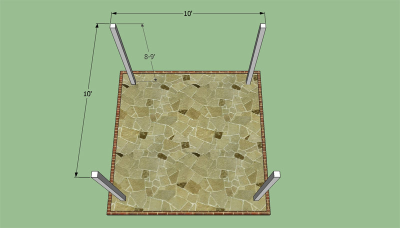 Installation scheme of wooden racks