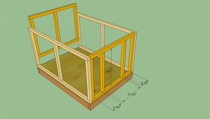 Installing the frame of the front and rear walls