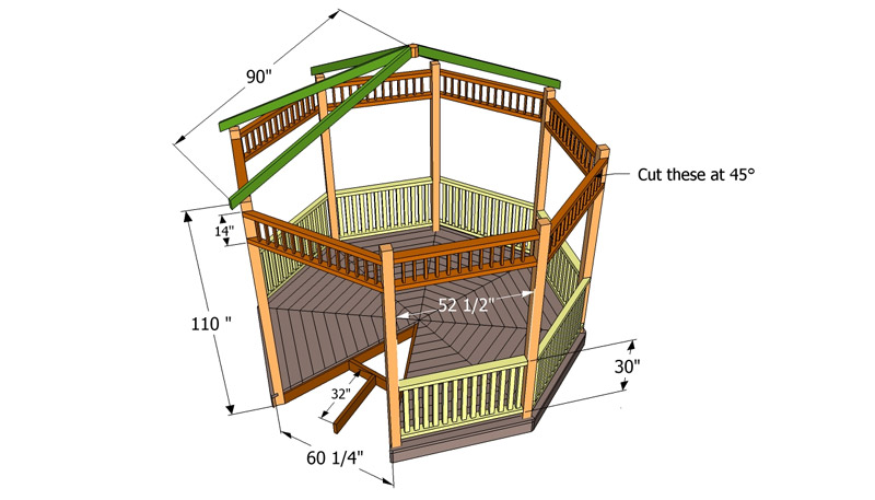 Pagguhit ng arbor ng Octagonal