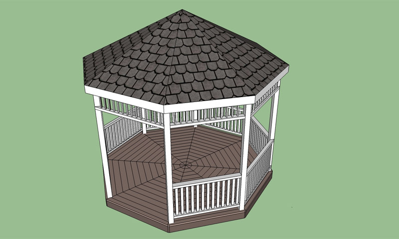 Dibuix de mirador octogonal: materials per construir-se