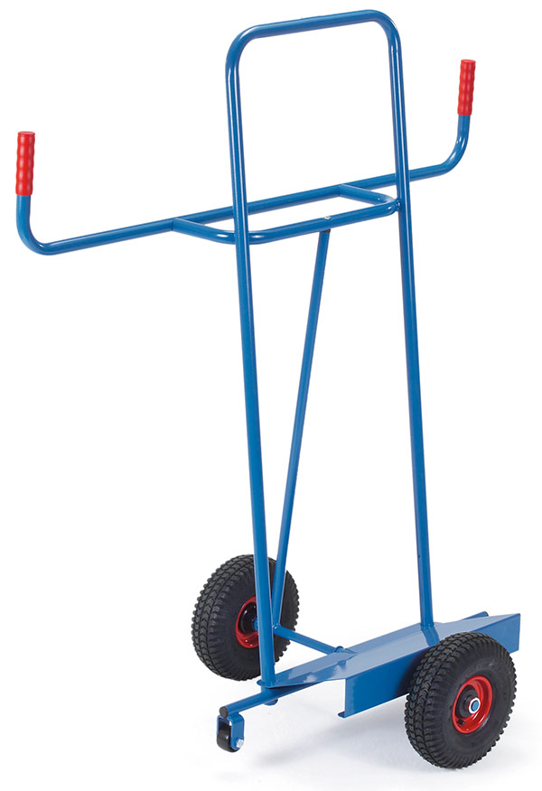 Three-wheeled trolley for transporting drywall