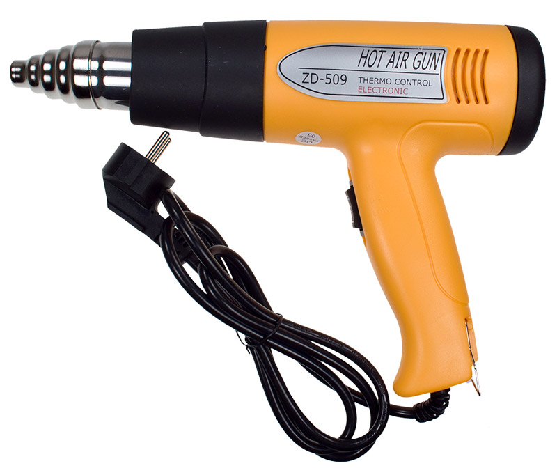 Hot air gun with simple handle