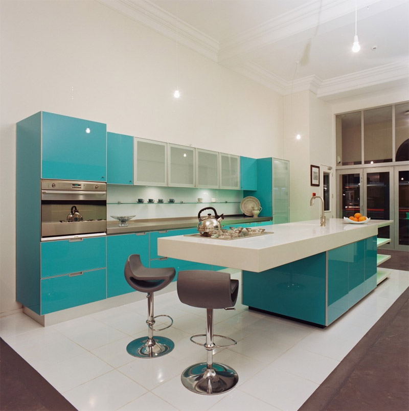 Turquoise Kitchen Cabinets