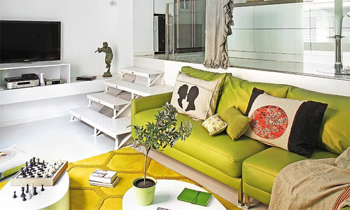 Pistachio sofa in the living room