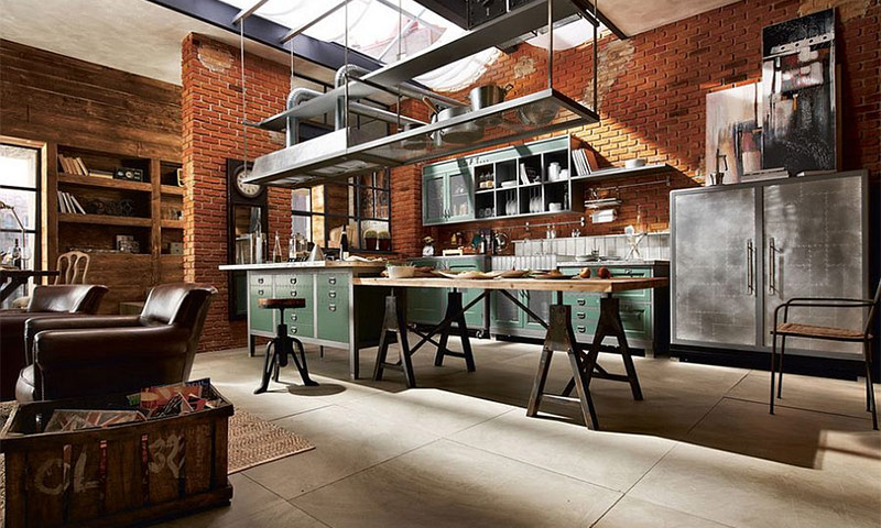 Loft style kitchen - interior design