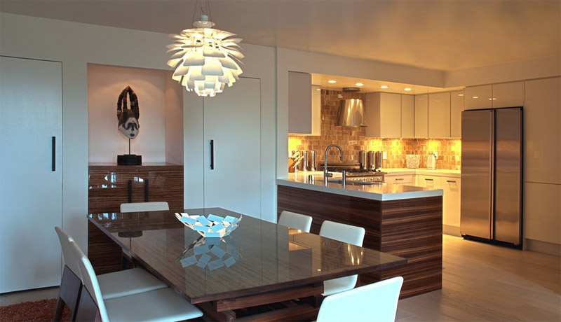 Chandeliers in the dining area