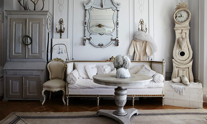 Design d'intérieur dans le style du shabby chic.