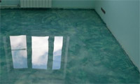 Flood floor with stains