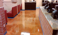 Flood floor with brown stains