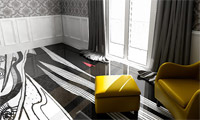 Black and white jellied floor in the room