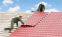 Installation of a metal tile