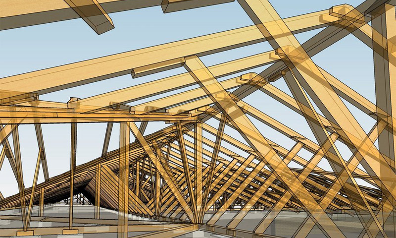 The device of the rafter system of a gable roof