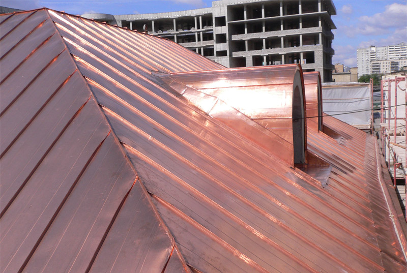 Copper seam roof