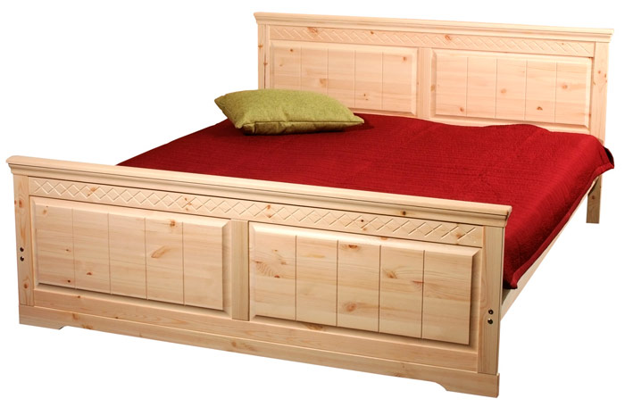 Solid wood bed frame