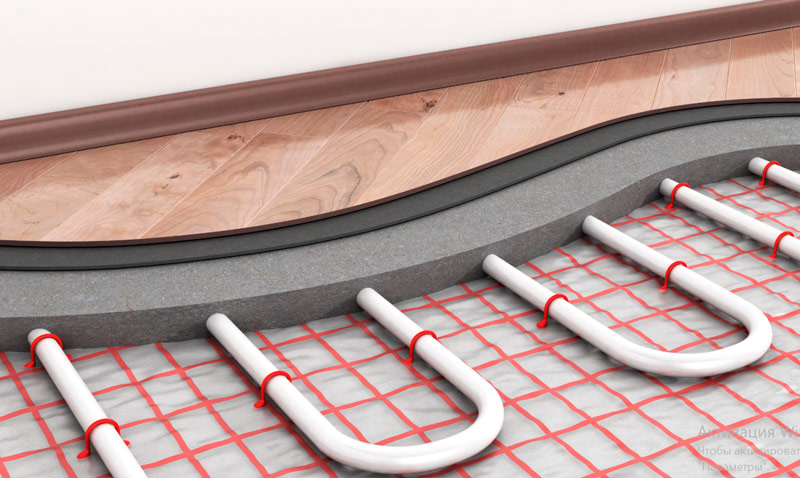 Water floor heating