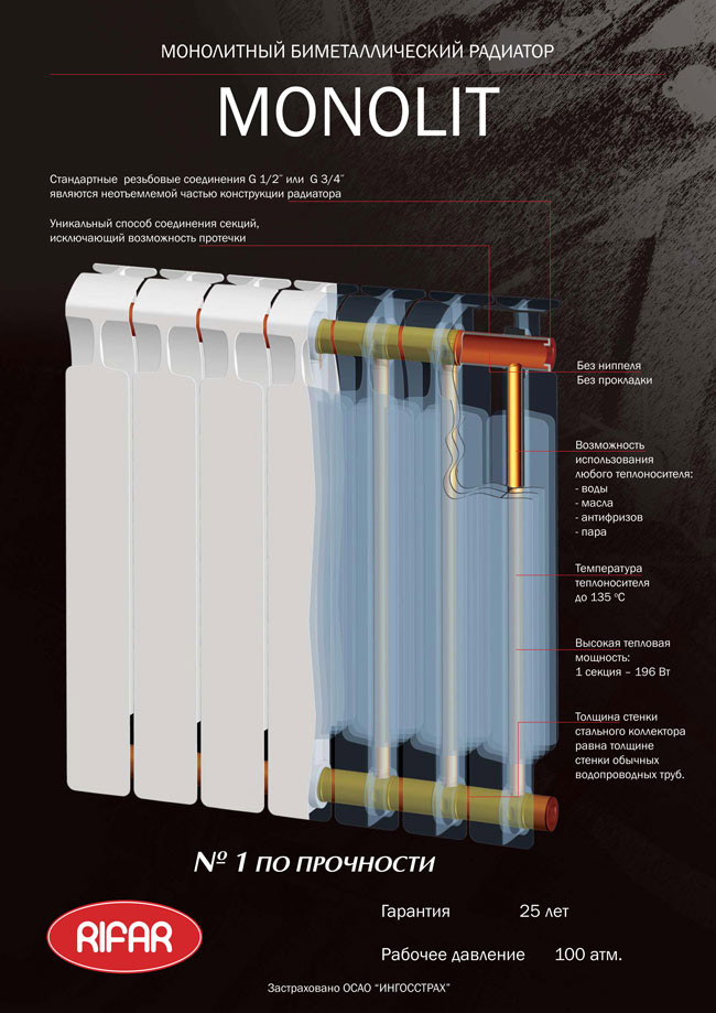 Radiateur bimétallique monolithique