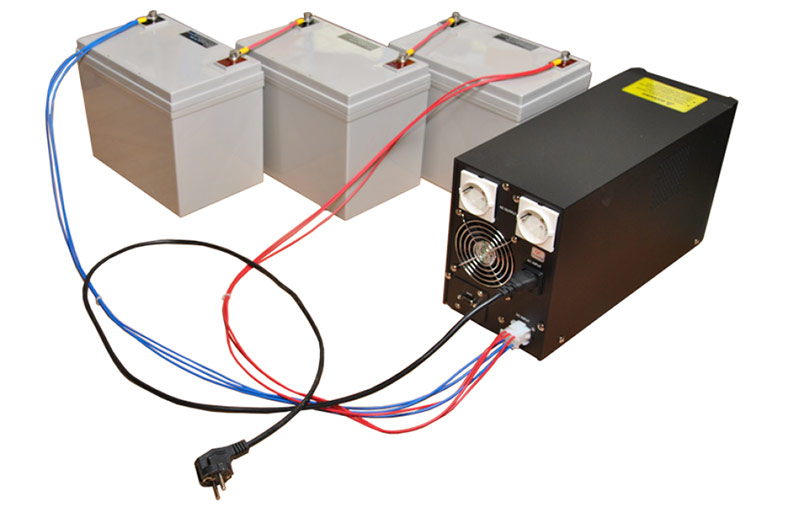 USV an eine externe Batterie angeschlossen