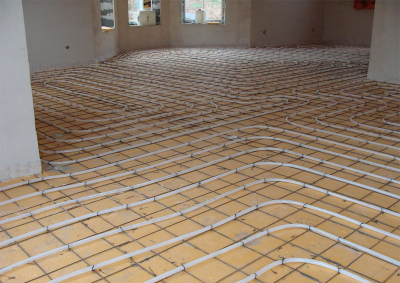 Water floor heating