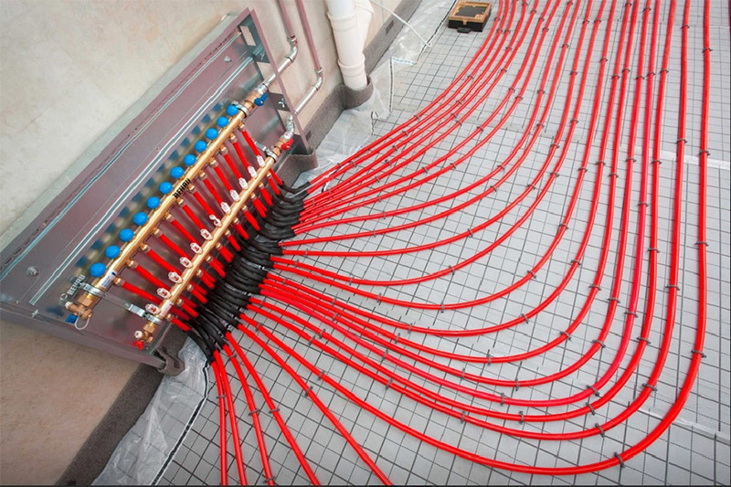 Water floor heating