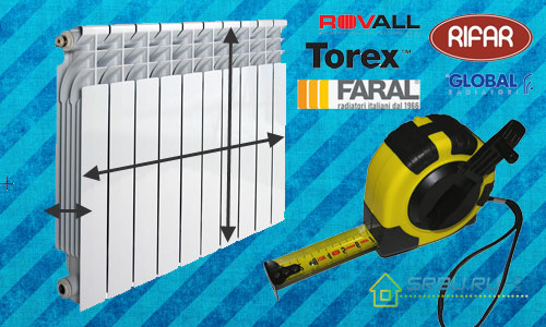 Dimensions des radiateurs de chauffage en aluminium