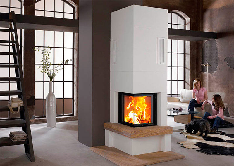 Double sided fireplace