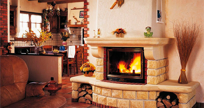 Country style fireplace