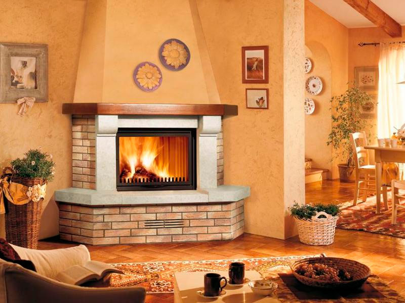 Corner fireplace