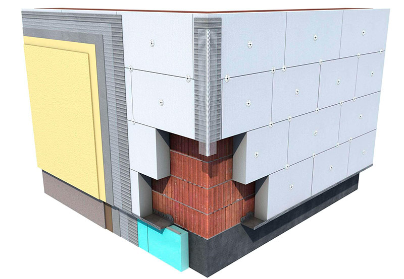 Chauffage de façade humide en mousse de polystyrène