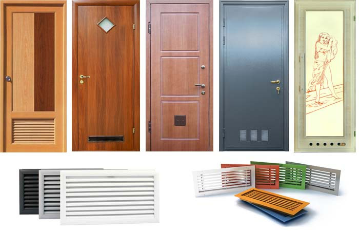 Doors with ventilation grill