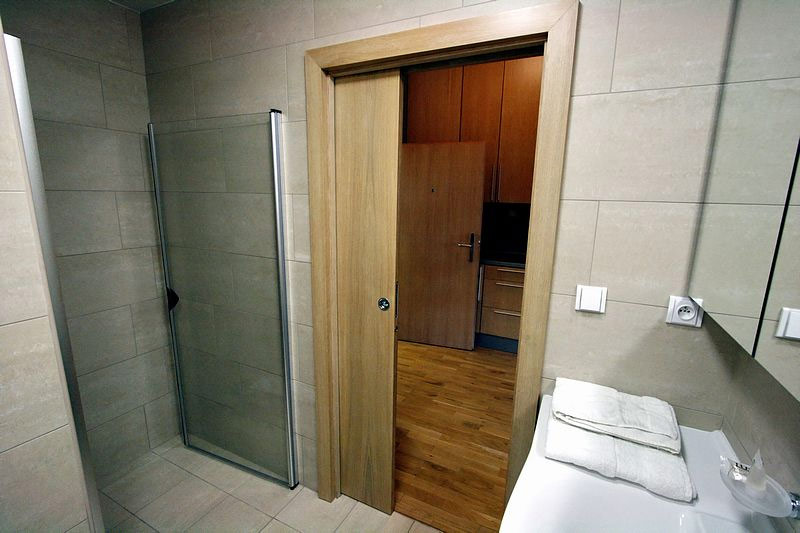 Sliding bathroom doors