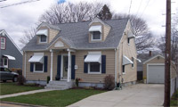 Two types of vinyl siding on one house