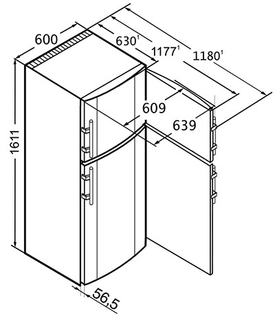 Kühlschrankabmessungen