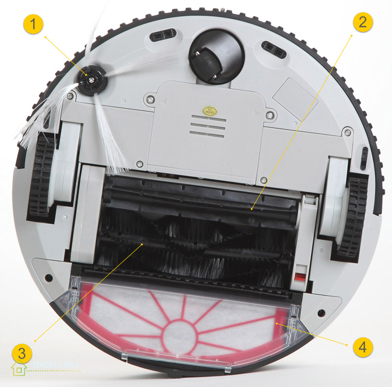 El dispositiu de la part de neteja de l’aspirador robot