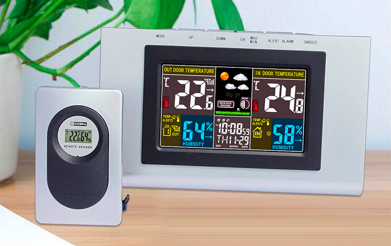 Home weather station with external sensor